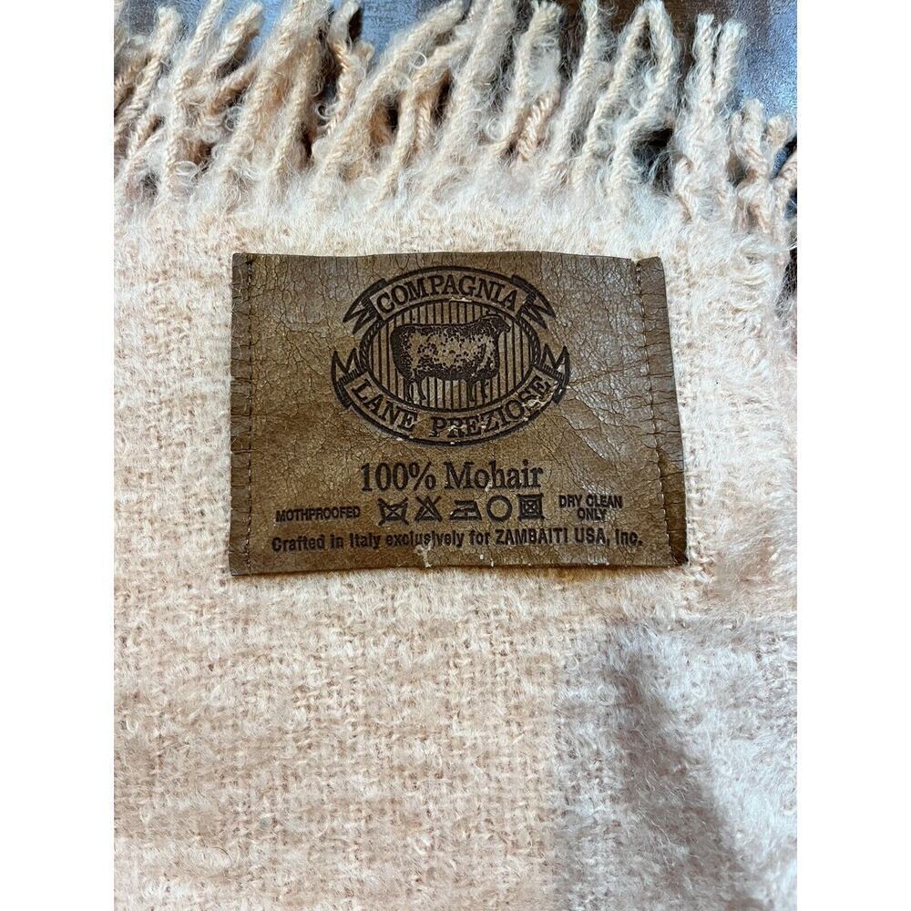 Compagnia Lane Preziose 100% Mohair Peach Throw blanket Fringe - Picture 3 of 6